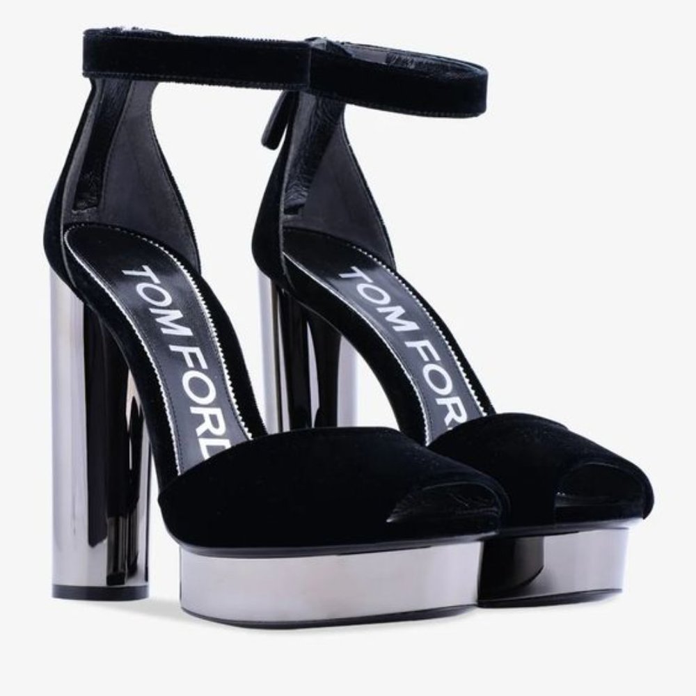 Tom Ford Velvet Platform Sandal